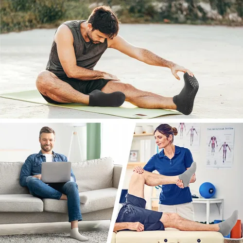 Vista 6 de deefly Calcetines de yoga unisex, calcetines antideslizantes para pilates