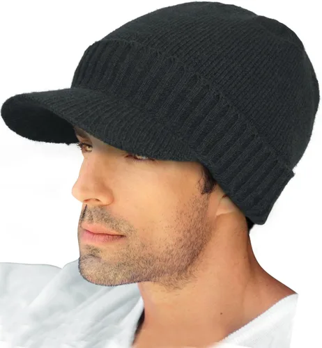 Vista 33 de Dahlia Gorro para hombre con visera - lana, sombrero de invierno con borde, forro polar