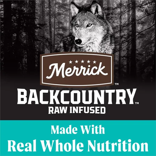 Vista 3 de Merrick Backcountry - Alimento seco para perros adultos sin granos, croquetas con piezas crudas liofilizadas, receta de aves de caza, bolsa de 4.0