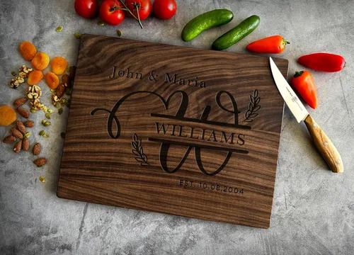 Vista 4 de Personalized Cutting Boards – Personalized Cutting Boards Wood Engraved – Lovely Birthday, Anniversary, Bridal Shower, Wedding Present – Custom