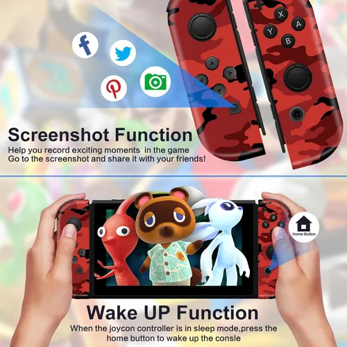 Vista 6 de SWCTIM Joypad Controller for Nintendo Switch,Switch Controllers Joypad Supports ScreenshotWake-up FunctionMotion ControlDual VibrationLeft Right