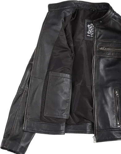 Vista 5 de Chamarra de Cuero Decrum para Mujer - Elegantes Chaquetas de Piel de Cordero Real para Mujer