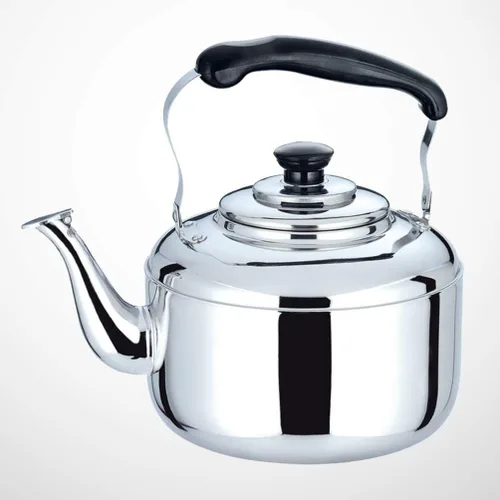 Vista 7 de Hervidor de té de acero inoxidable de 4 litros, tetera de acero inoxidable, tetera de gran capacidad, hervidor de té con mango anti-caliente