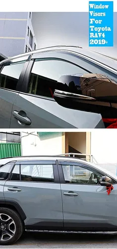 Vista 2 de Protector de lluvia adhesivo compatible con Toyota RAV4 2019-2025, protector de parabrisas de policarbonato, deflector de viento para ventana