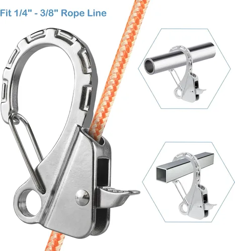 Vista 2 de Clips de acero inoxidable para guardabarros de barco, clips de parachoques de barco de liberación rápida, clips ajustables para guardabarros