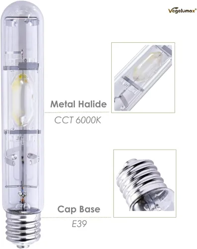 Vista 5 de MH - Bombilla de halogenuros metálicos HID de 400 W con espectro azul y violeta mejorado de alto PAR para horticultura de interior, crecimiento