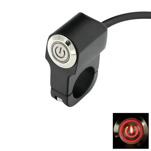 Vista 3 de RAYANA 7/8 "0.866 in motocicleta manillar interruptor impermeable botón para bocina botón de inicio interruptor momentáneo aleación de aluminio