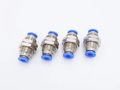 Vista 9 de Empuje para conectar, tubo de 1/2 pulgada OD, conector de dos vías de unión de mamparo de aire neumático (paquete de 3) Air Water Two Way