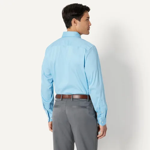 Vista 4 de Tienda Essentials - Camisa de vestir de manga larga para hombre, de ajuste entallado, elástica y resistente a las arrugas