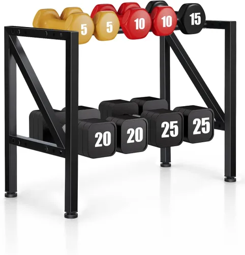 Vista 9 de FHXZH Soporte para mancuernas, soporte de pesas ajustable para gimnasio en casa, soporte de peso resistente para mancuernas y pesas rusas