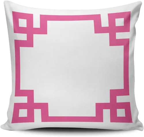 Vista 32 de Funda de almohada rectangular con cremallera en un lado impreso de 12 x 16 pulgadas, color blanco y rosa intenso Rosa fucsia