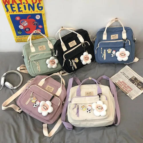 Vista 6 de Extolove Linda bolsa de mensajero, mochila kawaii, bolsa cruzada japonesa bolsa estética bolsa Ita bolsa con accesorios Kawaii