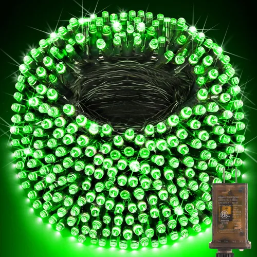 Vista 15 de KNONEW Guirnalda de luces de Navidad para interiores, 60 pies, 180 luces LED impermeables para exteriores, 8 modos de iluminación, función