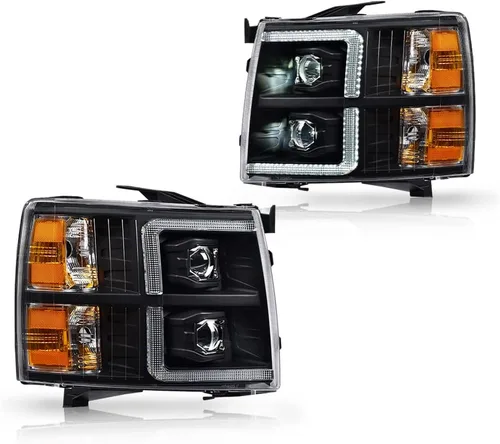 Vista 19 de G-PLUS Conjunto de faros, compatible con Chevy Silverado 2007 2008 2009 2010 2011 2012 2013 2014 Chevy Silverado parachoques faro, lente