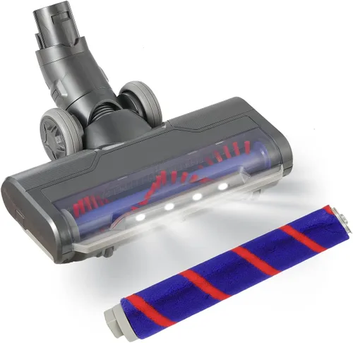 Vista 6 de Accesorios mejorados para aspiradora de piso de madera dura con faros para Dyson V7V8, piezas de repuesto para cabezal de motor para Dyson, rodillo