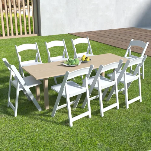Vista 18 de Sillas plegables de resina con cojín para bodas, fiestas, paquete