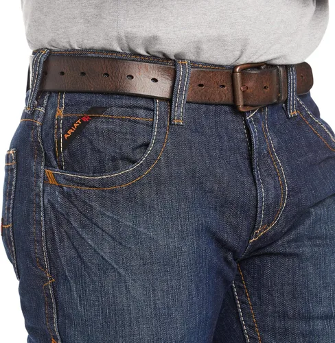 Vista 4 de Jeans para hombre Ariat, no Inflamable M5, ajuste entallado, corte recto