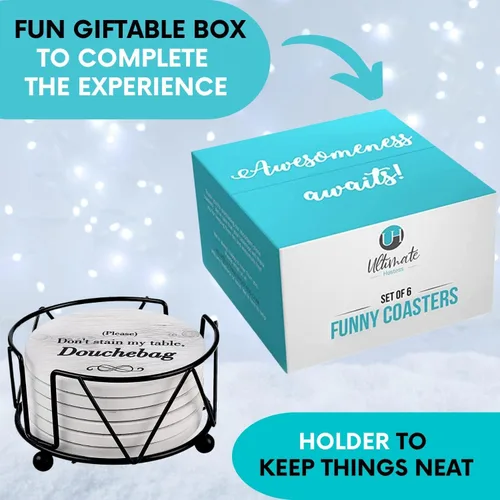 Vista 5 de Posavasos divertidos, regalos perfectos de elefante blanco, regalos únicos para mujeres y hombres, regalos geniales para amigos, regalos secretos