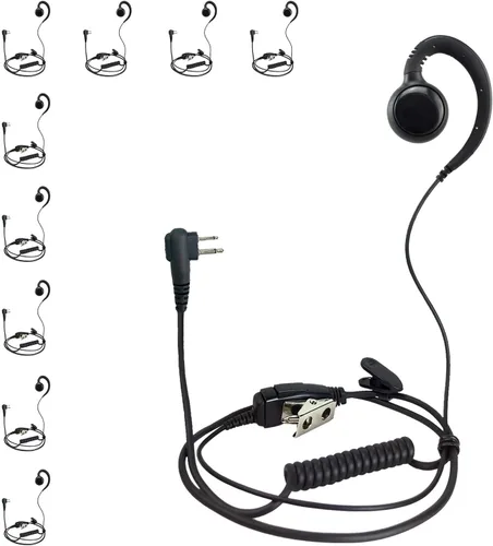 Vista 9 de PROMAXPOWER Auricular giratorio PTT de dos vías con forma de C de 1 cable para Motorola CP88, CP100, CP185, CP200D, CLS1110, CLS1410, RDM2070d