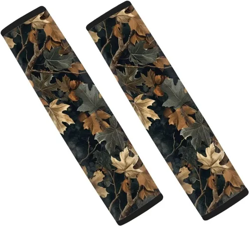 Vista 19 de LedBack Fundas para cinturón de seguridad de coche con diseño de bandera americana y camuflaje, paquete de 2, almohadilla universal para cinturón