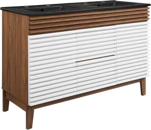 Vista 71 de Modway Render 23.5" tocador de baño en nogal (lavabo no incluido)