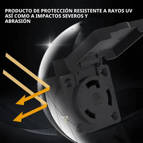 Vista 5 de STARELO Receptáculo de bloqueo de 30 amperios para generador NEMA L6-30R con cubierta, 250 voltios, 2 polos, 3 cables, resistente a la intemperie