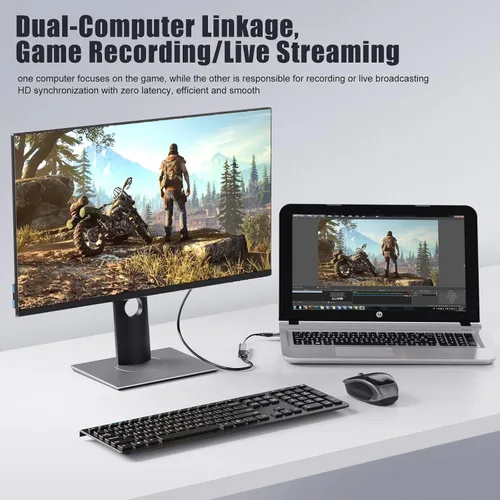 Vista 4 de VIXLW Tarjeta de captura HDMI, dispositivo de captura HDMI 4K a USB/USB-C, tarjeta de captura de video USB3.0 para transmisión y grabación, funciona