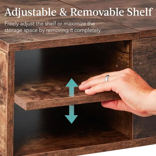 Vista 6 de Best Choice Products Mesa auxiliar elevable, mesa de centro multifuncional de madera de mediados de siglo para sala de estar con almacenamiento