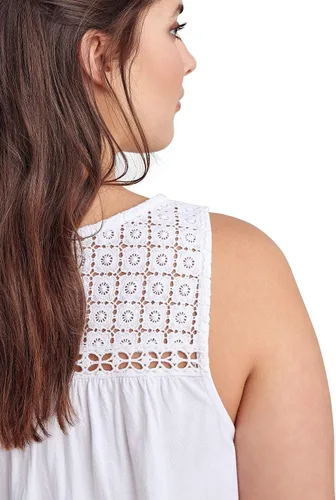 Vista 4 de Ellos Camiseta sin mangas de encaje de ganchillo de talla grande para mujer