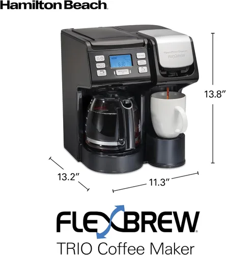 Vista 8 de Hamilton Beach FlexBrew Trio - Cafetera de goteo de 2 vías y una sola Negro