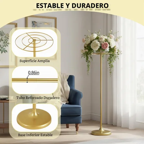 Vista 4 de 4pcs soporte de flores de boda de metal dorado, centros de mesa de 39.4