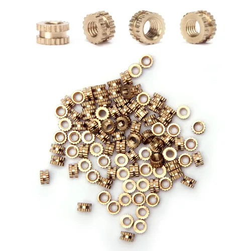 Vista 89 de Tuercas moleteadas de rosca hembra M2x3mm OD Tuercas de inserción roscadas de latón Tuercas de incrustación hidráulicas soldadas juntas Kit surtido