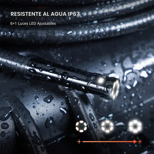Vista 7 de Cámara de Inspección de Alcantarillado de 50FT, DEPSTECH Endoscopio de Doble Lente 1080P con Luces, Herramienta Boroscopio con Pantalla IPS de 5