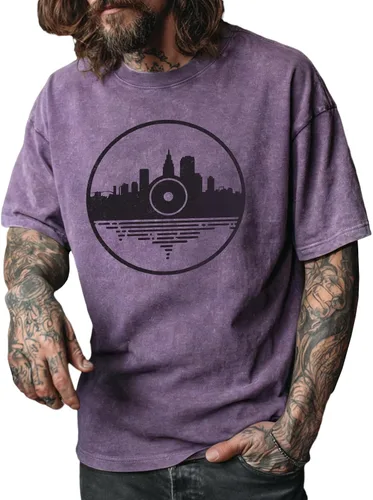 Vista 7 de domirica Camisetas gráficas para hombre, 100 % algodón lavado, manga corta, cuello redondo, Y2K, tallas grandes y altas, camisetas de verano 2026
