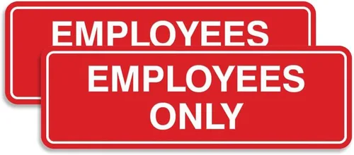 Vista 59 de Letrero estándar de solo empleados - Negro - Pequeño (1 paquete)