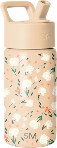 Vista 75 de Simple Modern Botella de agua para niños con tapa con pajilla, vaso aislado de acero inoxidable de 14 onzas para niños y a prueba de derrames