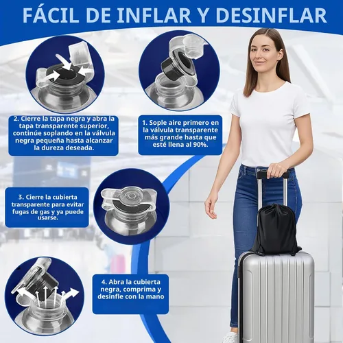 Vista 5 de Almohada de pierna inflable para después de la cirugía – Almohada de elevación de pierna para dormir de lado, hinchazón y circulación, almohada
