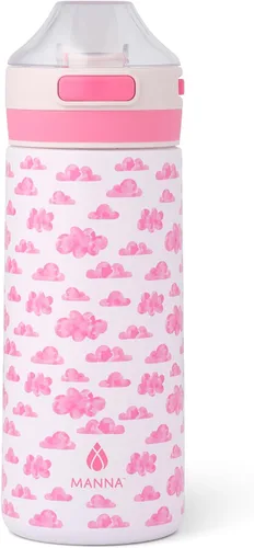 Vista 8 de Manna Astor Stainless Steel Leak-Proof Reusable Water Bottle - 18 Oz - Bluebell Mist and Lime Burst