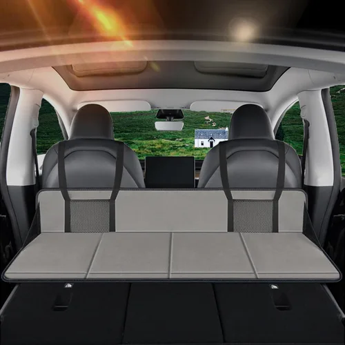 Vista 7 de Placa de extensión de colchón para asiento trasero de automóvil, colchón portátil para dormir, extensor de asiento trasero plegable, aumenta
