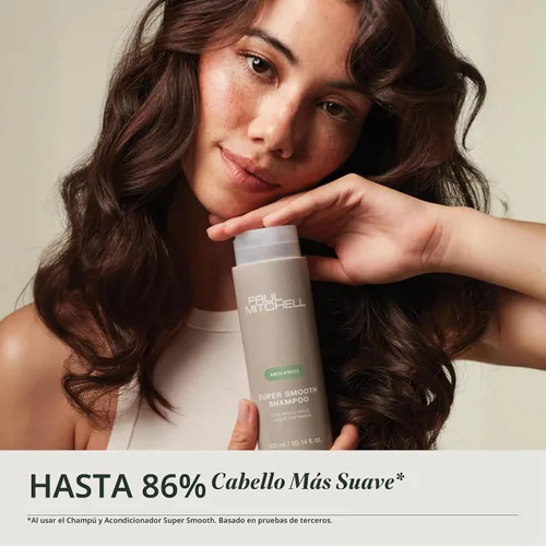 Vista 4 de Paul Mitchell Super Smooth Shampoo, Controls Frizz, Adds Softness, For Frizzy Hair