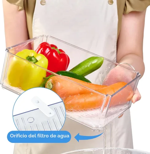 Vista 5 de JollyPack - Paquete de 14 organizadores para refrigerador, contenedores organizadores con tapas para refrigerador, contenedores de almacenamiento