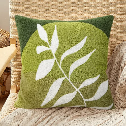 Vista 17 de Merrycolor Fundas de almohada decorativas bohemias para cama, modernas de mediados de siglo, fundas de almohada verde hoja, funda de almohada