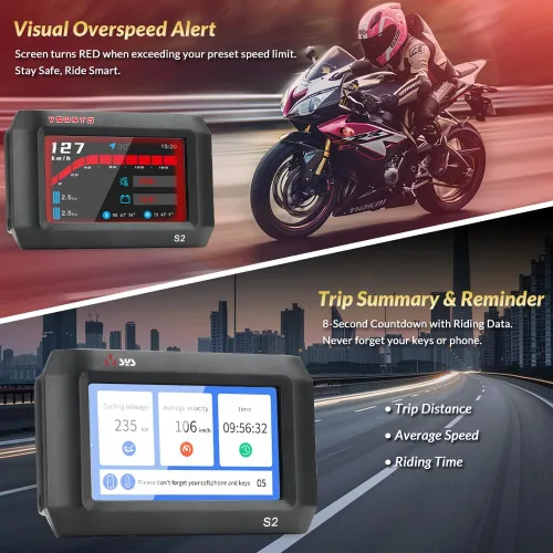 Vista 5 de VSYSTO S2 Pro - Cámara de tablero de motocicleta de doble canal, frontal y trasera, lente impermeable de 1080P 30fps, compatible con modo
