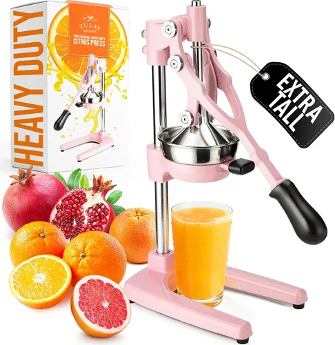 Vista 45 de Zulay Kitchen - Exprimidor de hierro fundido, exprimidor manual naranja, prensa de cítricos, color negro 01 - negro