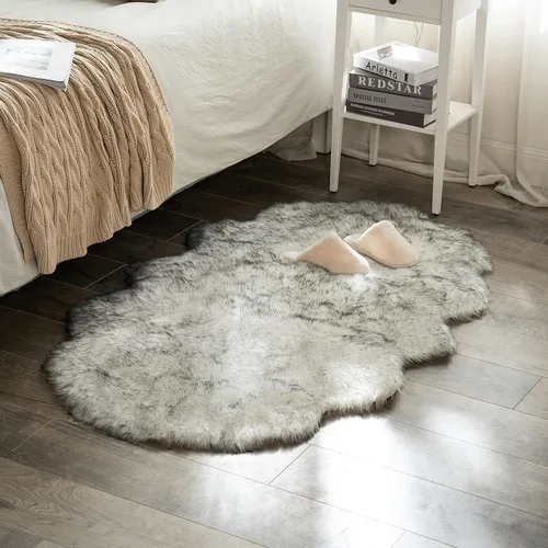 Vista 14 de MIULEE Alfombra de Área de Lujo Súper Suave y Esponjosa de Piel Sintética Rectangular Alfombra Decorativa de Felpa Shaggy para Mesita de Noche Sofá