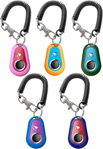 Vista 8 de Clicker de entrenamiento para mascotas con correa de muñeca - Clickers de entrenamiento de perros (5PCS)
