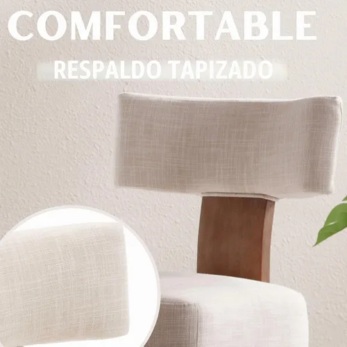 Vista 4 de RIVOVA Taburete de bar de 26 pulgadas de altura de mostrador, taburetes de bar de cocina modernos con respaldo y patas de madera maciza, taburetes