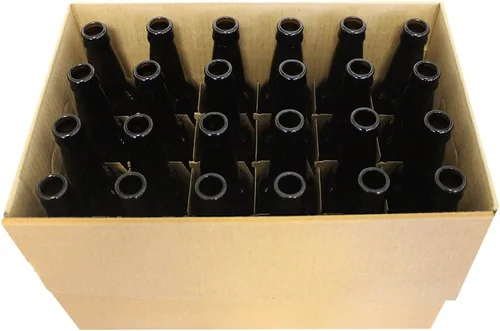 Vista 2 de Botellas de cuello largo ámbar con tapa de corona de 12 onzas, caja de 24