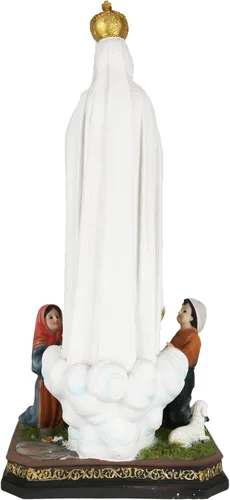 Vista 3 de Cannan Virgen De Fátima Con Pastorcitos 24" Patrona De Devotos Del Inmaculado Corazón De María Figura Religiosa Nuestra Señora de Fátima