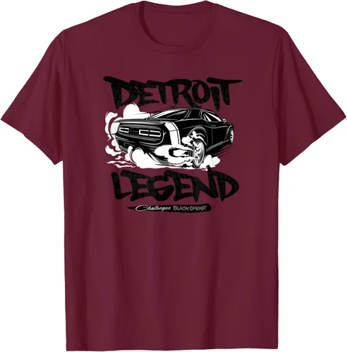 Vista 9 de Dodge Camiseta Challenger Black Ghost, Detroit Legend, Gris